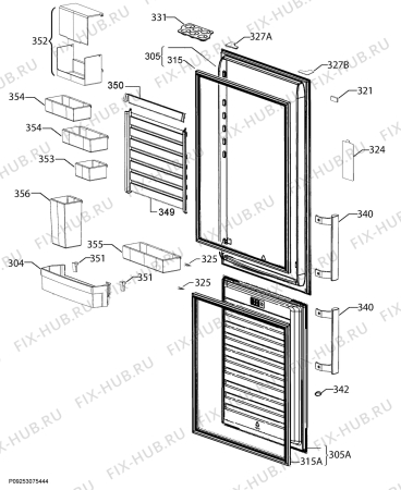 Взрыв-схема холодильника Aeg RCB53724VW - Схема узла Door